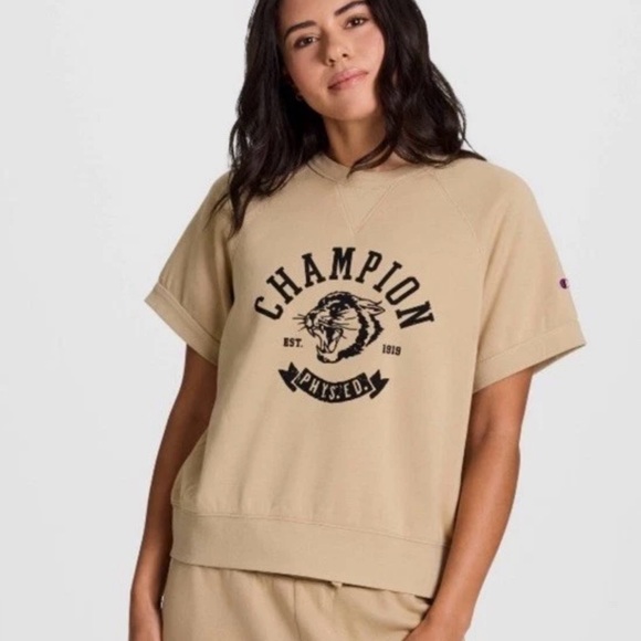 Champion Tops - NEW Champion Tan Graphic Short Sleeve Top